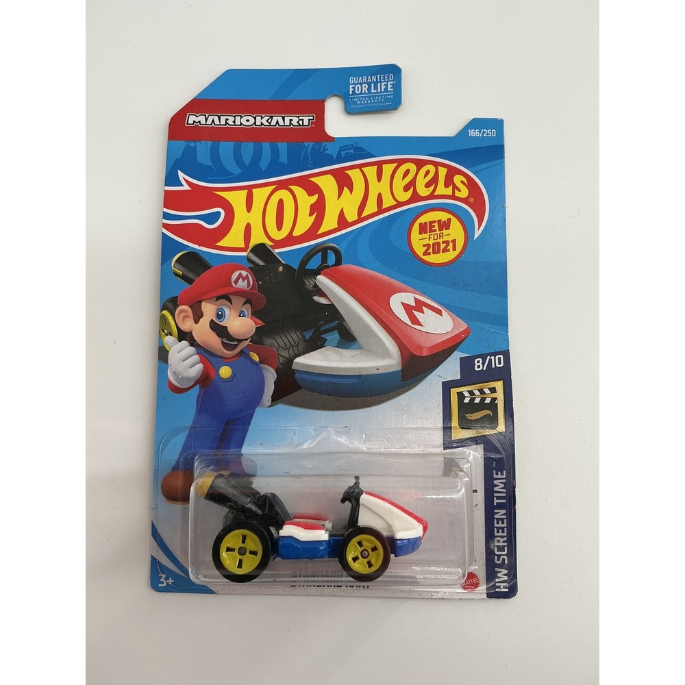 Hot Wheels Mario Kart Standard Kart 2021 HW Screen Time 166/250 Red White Blue